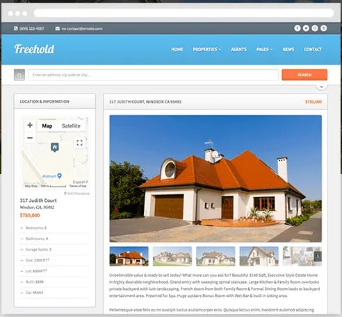 FreeHold Real Estate WordPress Theme