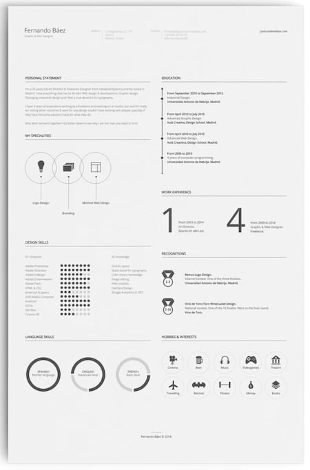 Best Resume Template: infographic style resume