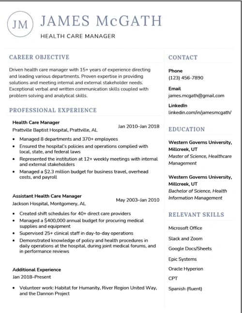 The Best Professional Resume Examples