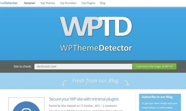 best wordpress theme detectors: wordpress theme detector