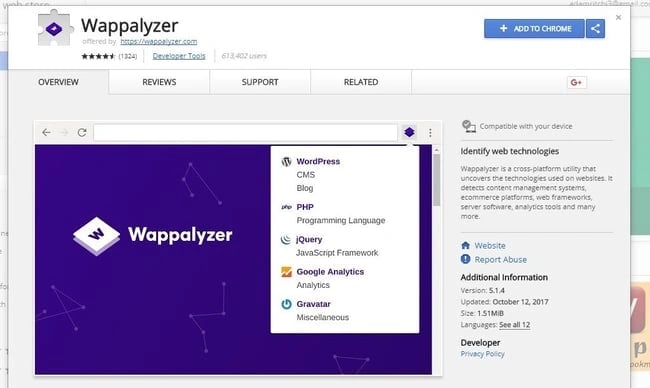 best wordpress theme detectors:  wappalyzer