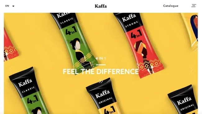 Kaffa website built with Ucraft website builder