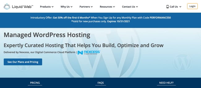 homepage for the best wordpress hosting provider liquid web