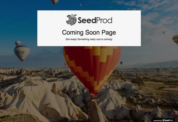 Coming Soon Page on WordPress site with Coming Soon Page, Under Construction & Maintenance Mode plugin by SeedProd