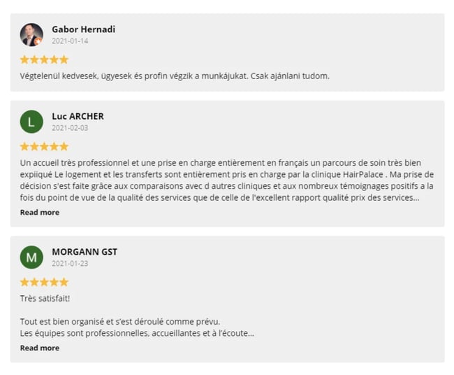 screenshot of the wordpress review plugin widgets for google reviews