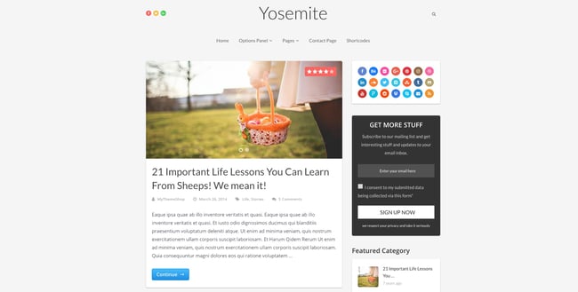 demo page for the best wordpress theme for seo yosemite