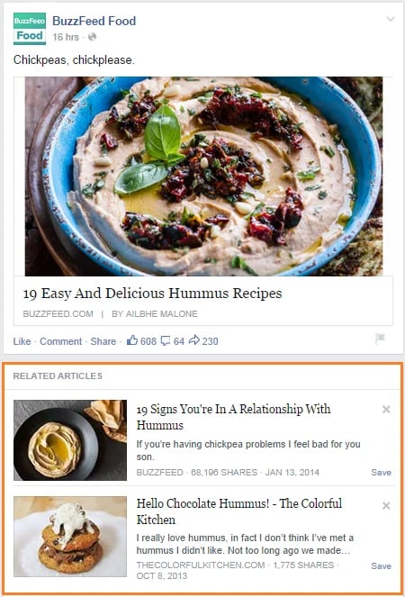 Related articles below News Feed posts