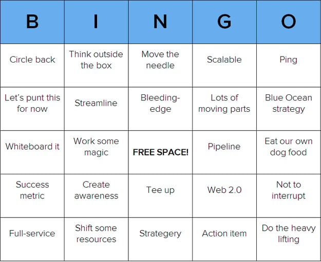 bingo card template