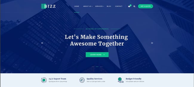 business website templates, Bizz