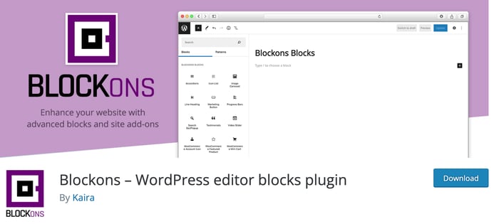 Blockons - WordPress editor blocks plugin
