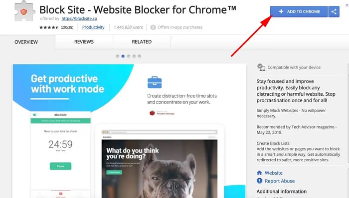 Block Site Chrome extension