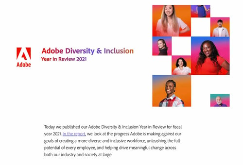 Adobe creates blog idea, diversity and inclusion report