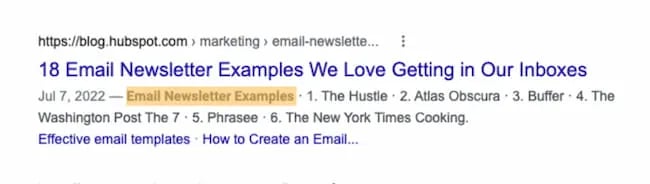 Google result link with extended meta description