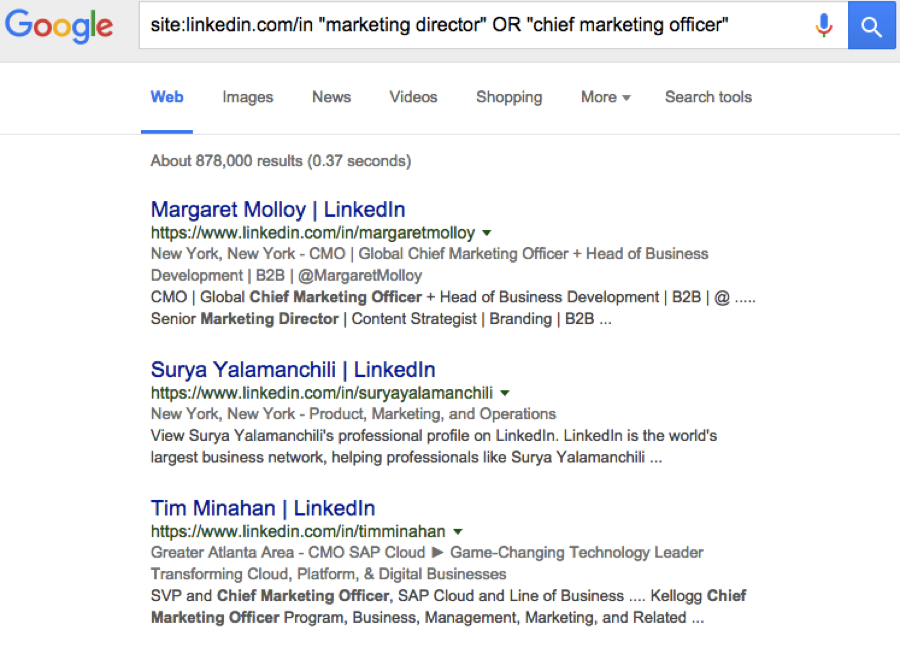 boolean search for linkedin