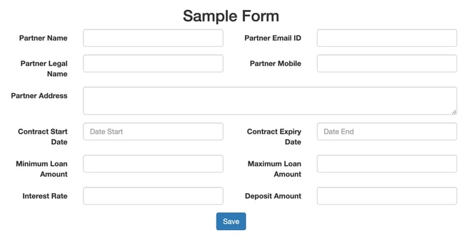 bootstrap form template example: sample generic form