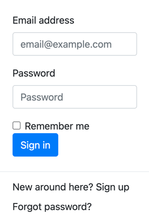 bootstrap form template example:  login form