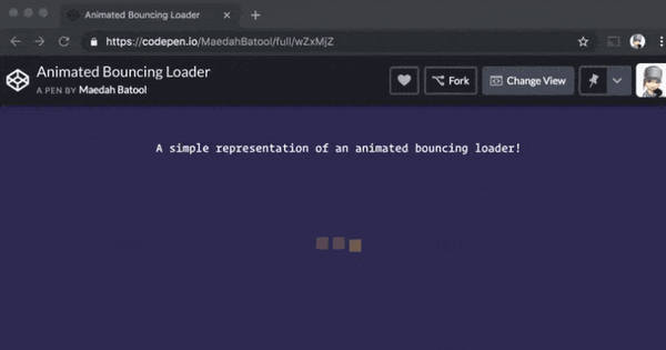 three dot loading animation using CSS bounce animation