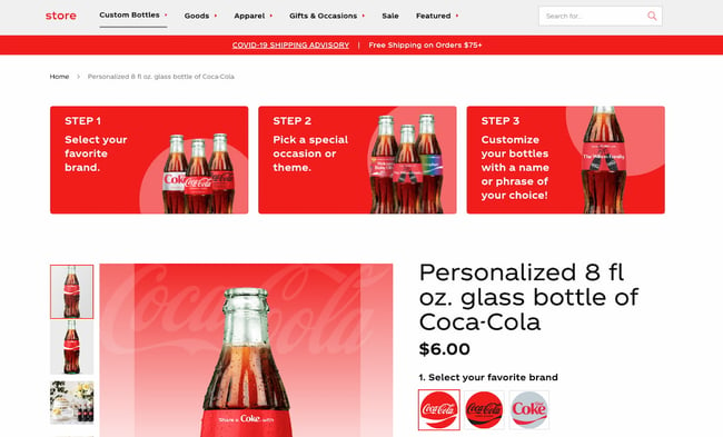 مثال آگاهی از نام تجاری: کوکاکولا