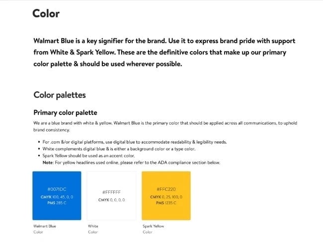 walmart brand color guidelines