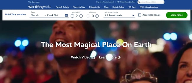 branded search examples, Disney