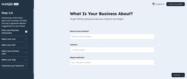 small business tool hubspot brand kit screenshot