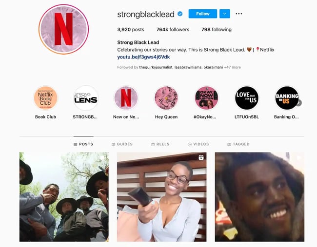 Best Brands on Instagram: Netflix's Strong Black Lead