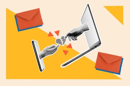 breakup email templates: laptop breaking up with phone through email