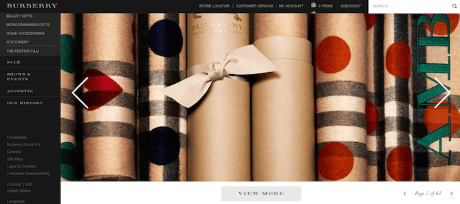 burberry online gift guide.