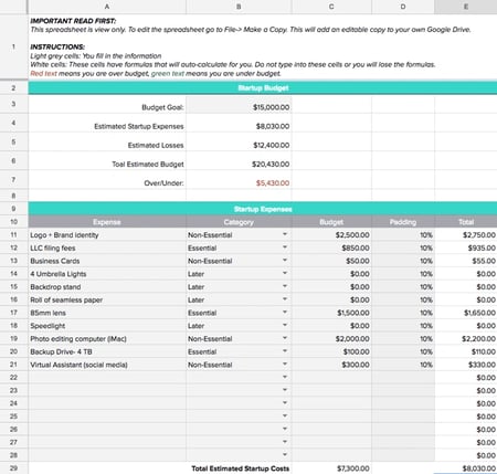 small business fund template, startups