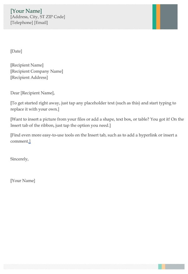 Business cover letter template.