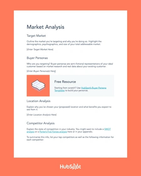 business plan for brand Business Plan Template: Market Analysis