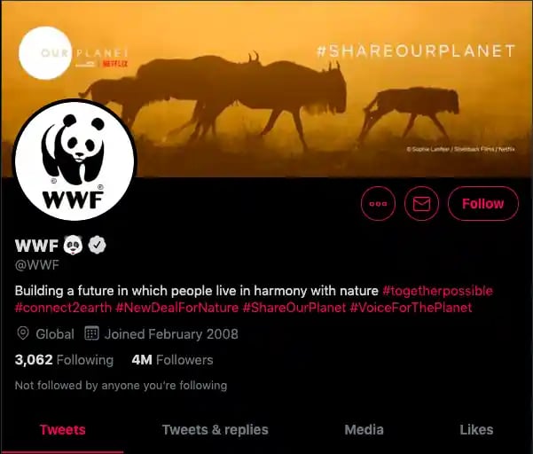World Wildlife Fund Twitter