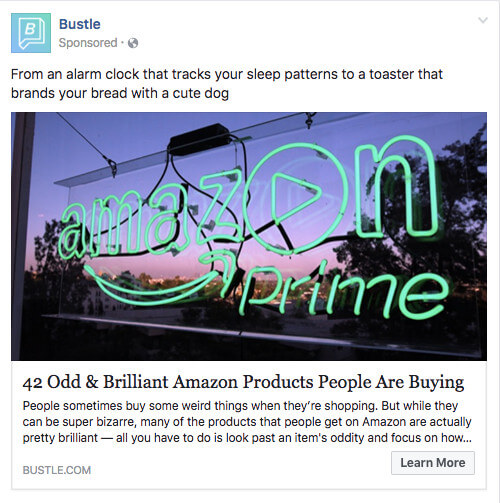 bustle facebook ad boosted post