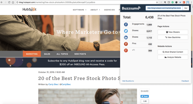BuzzSumo Chrome extension
