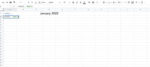 How to Make a Google Sheets Calendar: Insert a Formula