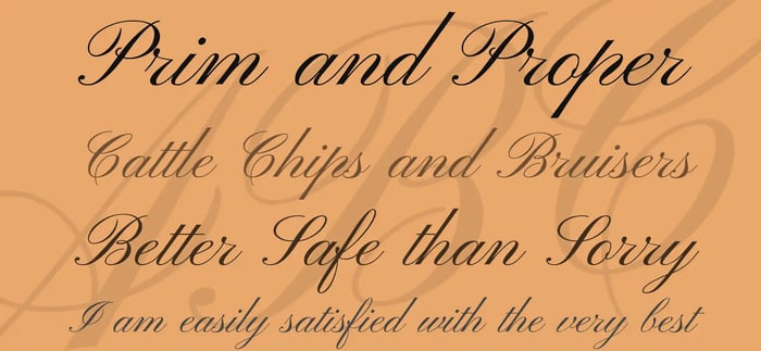 Old-fashioned calligraphy font called Pinyon Script
