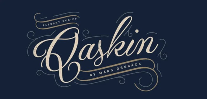 Rugged, outdoorsy calligraphy font called Qaskin Black Personal Use