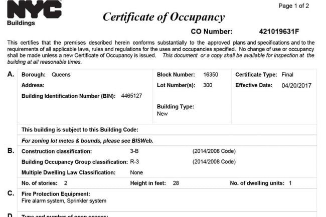 legal requirements to start a business: certificate of occupancy