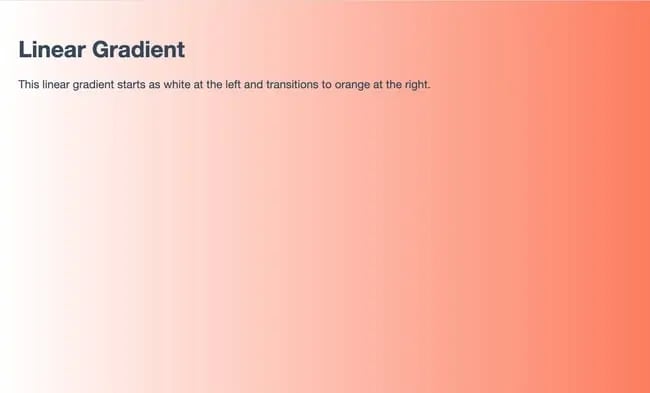 Left-to-right linear gradient background on a web page - gradient example of text background color html