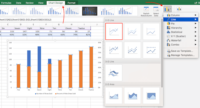 insert graph in excel for mac