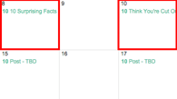 ändra namn på inlägg i Googles redaktionella kalender