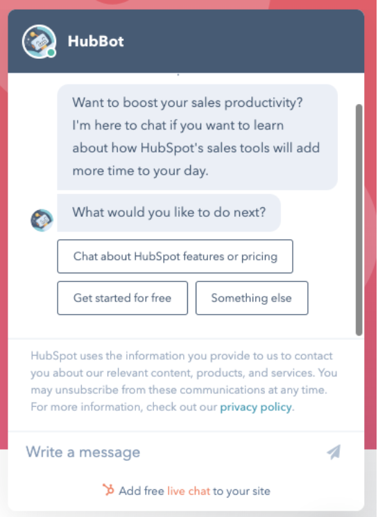 hubspot hubbot example