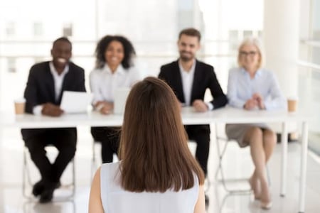 team interviews a Chief Sales Officer candidate