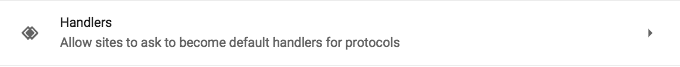 Handlers setting in Google's Chrome browser