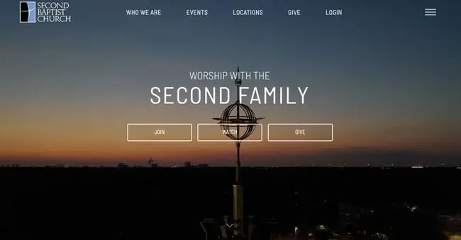 church websites: Second Baptist Church