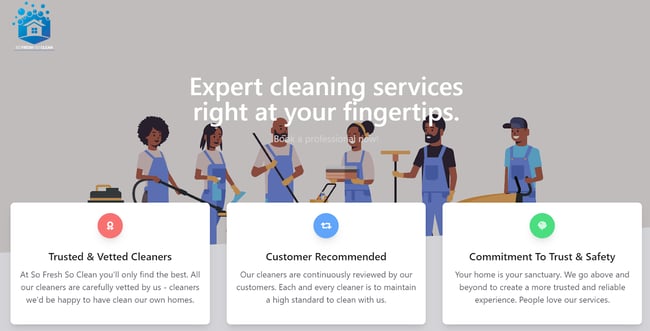 cleaning company websites, So Fresh So Clean