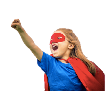Photo of girl with cape after picture's background was made transparent