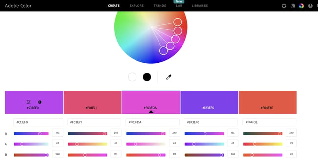 website design strategy, adobe color picker