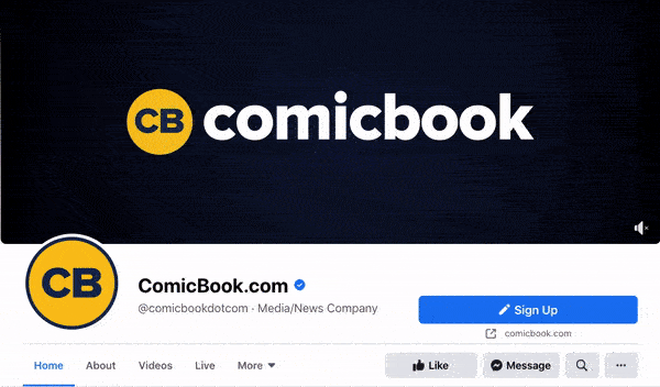 ComicBook.com Facebook cover video with various actors speaking