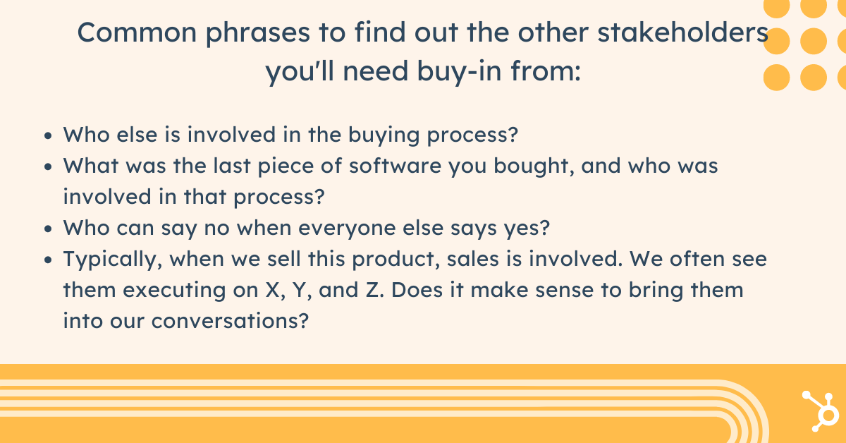 common phrases to find out buying committee